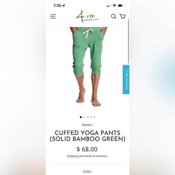 Mens 4-RTH 3/4 Length Yoga Pants - Picture 4 of 4